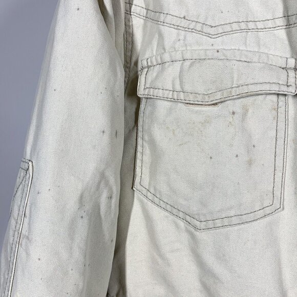 Wrangler Hero Men’s L Sherpa Lined Canvas Khaki Jacket Coat Distressed - Picture 5 of 16